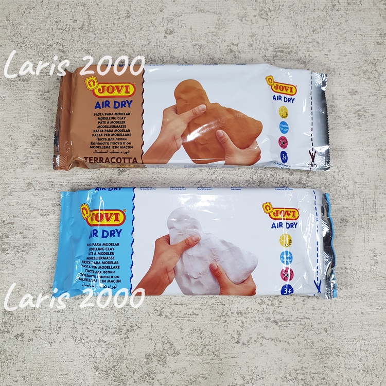Jual Jovi Modelling Clay White / Air Dry Tanah Liat Putih / Coklat 500 ...