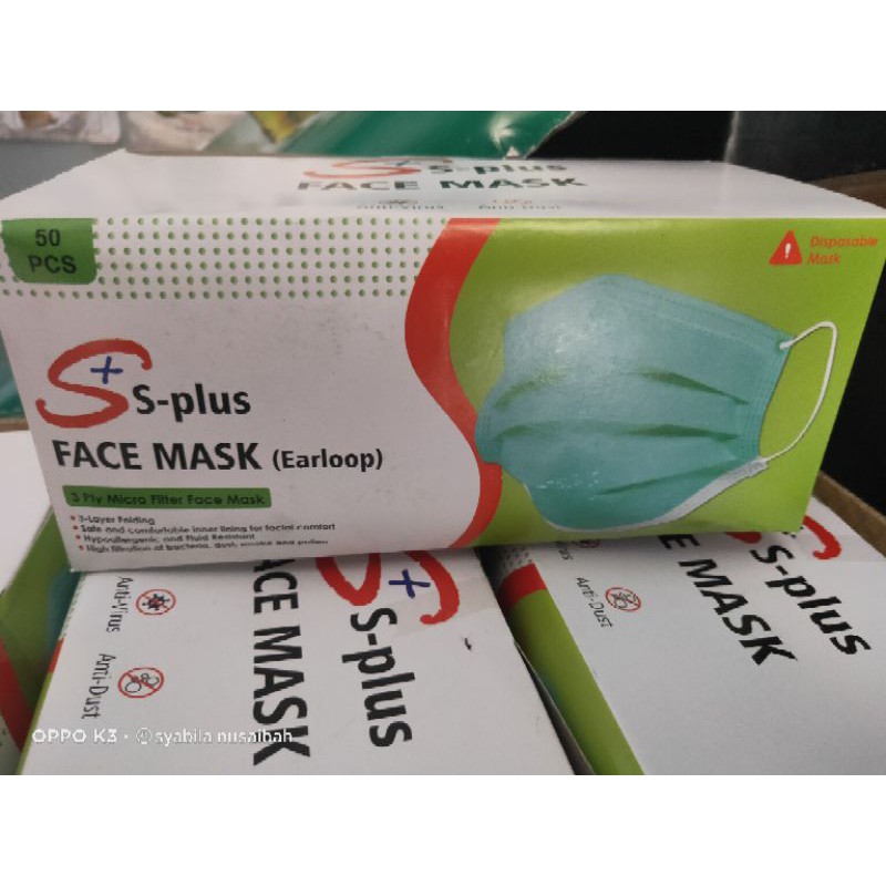 Jual MAasker 3ply s-plus | Shopee Indonesia