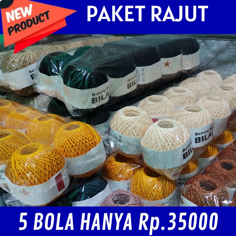 Jual BENANG RAJUT BILAL PER 5 BOLA MURAH BERKUALITAS | Shopee Indonesia