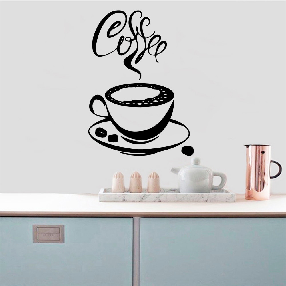 Jual Stiker Dinding Kopi Dekorasi Kafe Gratis Pengiriman Kopi Removable ...