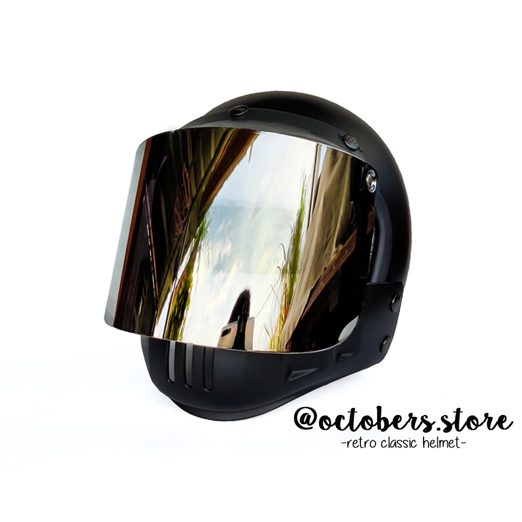 Jual HELM CAKIL MODULAR (HALF FACE / FULL FACE) + KACA DATAR SILVER ...