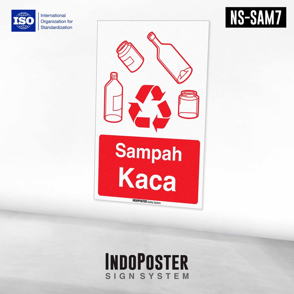 Jual Stiker Safety Sign Rambu K3 ISO Sampah Kaca | Shopee Indonesia