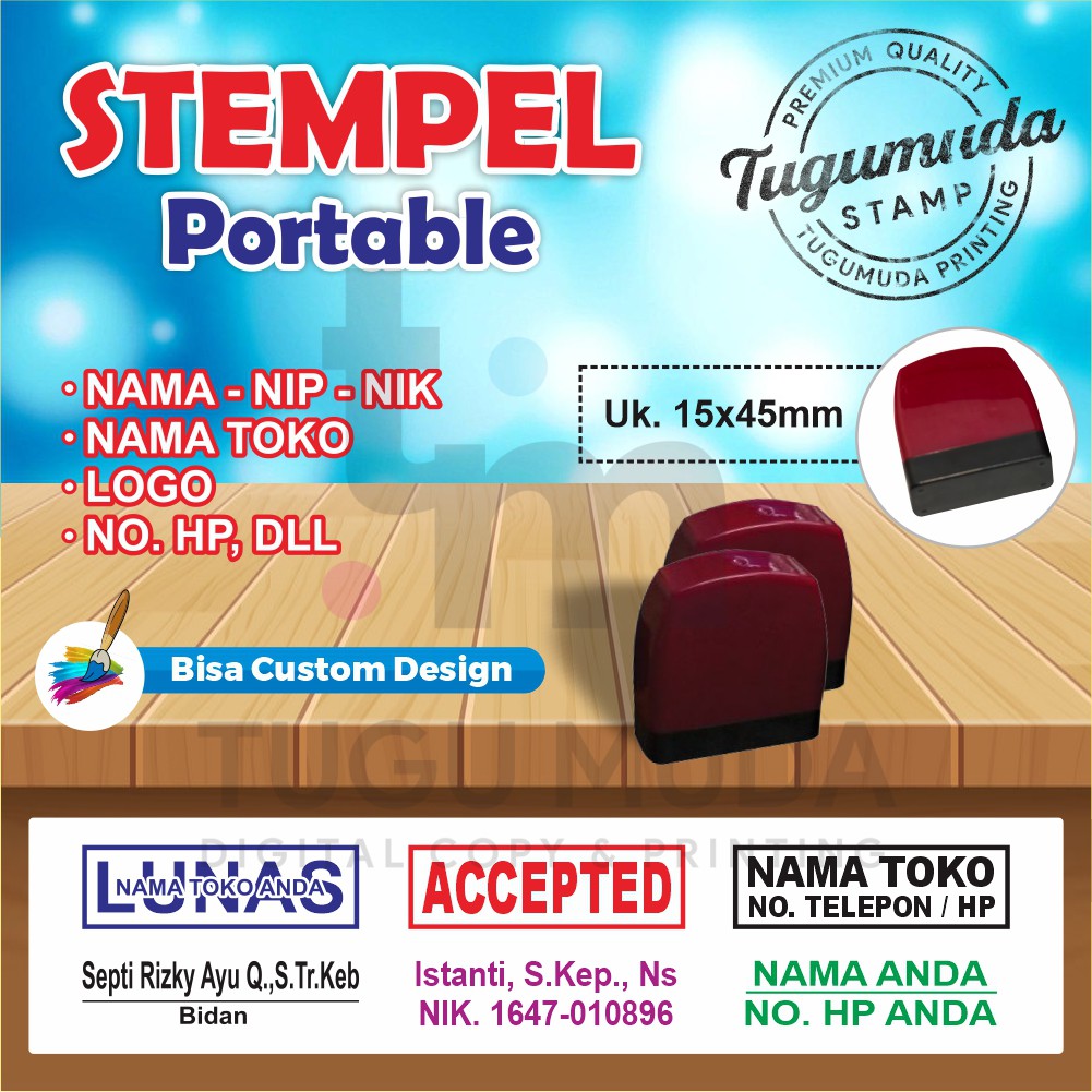 Jual Stempel Flashstamp Namadokterbidanperawatnikapotekerperusahaancatering Custom