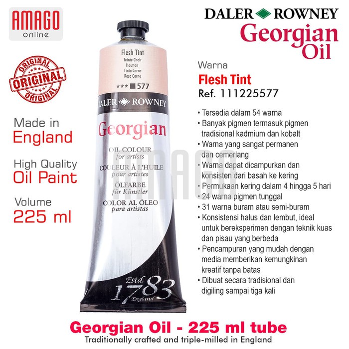 Daler-Rowney Georgian Olio – Tubo 225 Ml – Colore Ivory Black – Colori A Olio Professionali