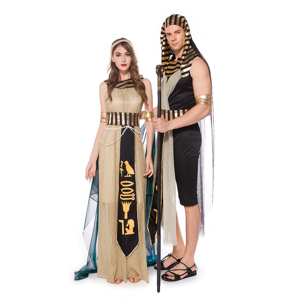 Jual Women Sexy Cleopatra Costume Egyptian Queen Cosplay Adult Men Egyptian Pharaoh Costumes 4404