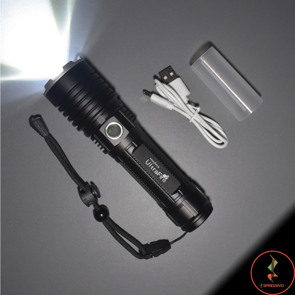 Jual Senter LED XHP-50 ultrafire Cree baterai 26650 rechargeable USB-C ...