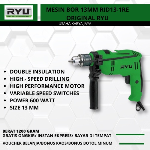 Jual Mesin Bor Tangan RID13-1RE Ryu Original Terbaru Mesin Bor Beton ...