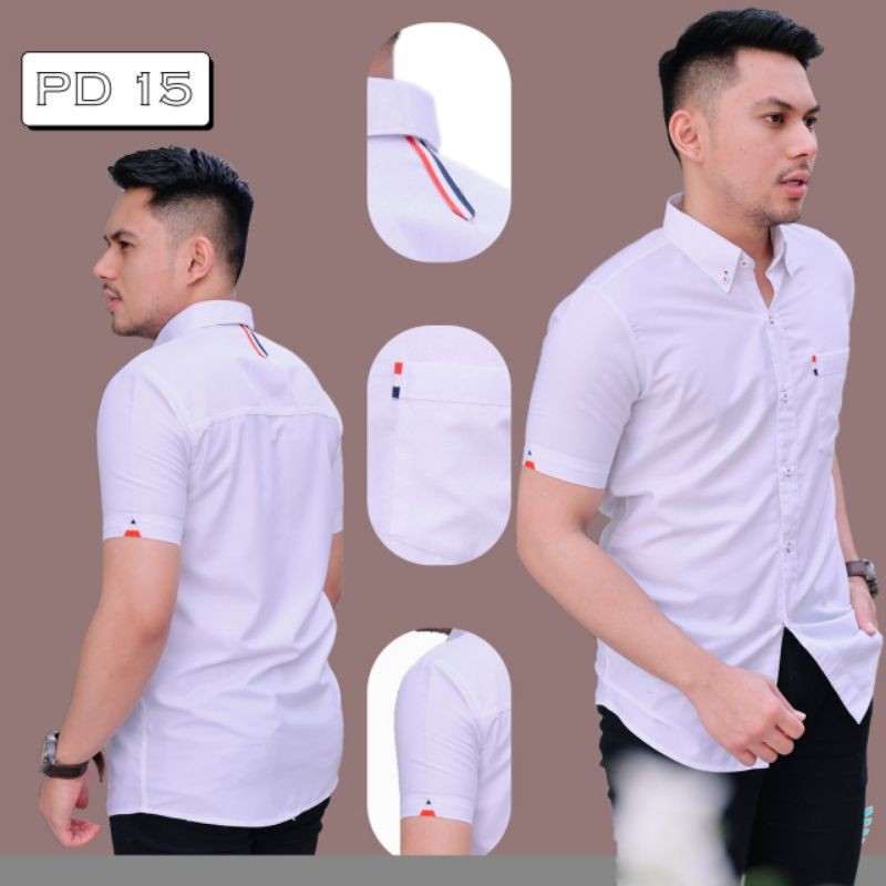 Jual Kemeja Putih Pria Slimfit Lowkey Premium Pd Hem Atasan Kemeja