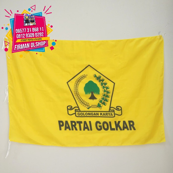 Jual Bendera Partai Golkar Ukuran 60x90 Cm Isi 100 Lembar Bendera