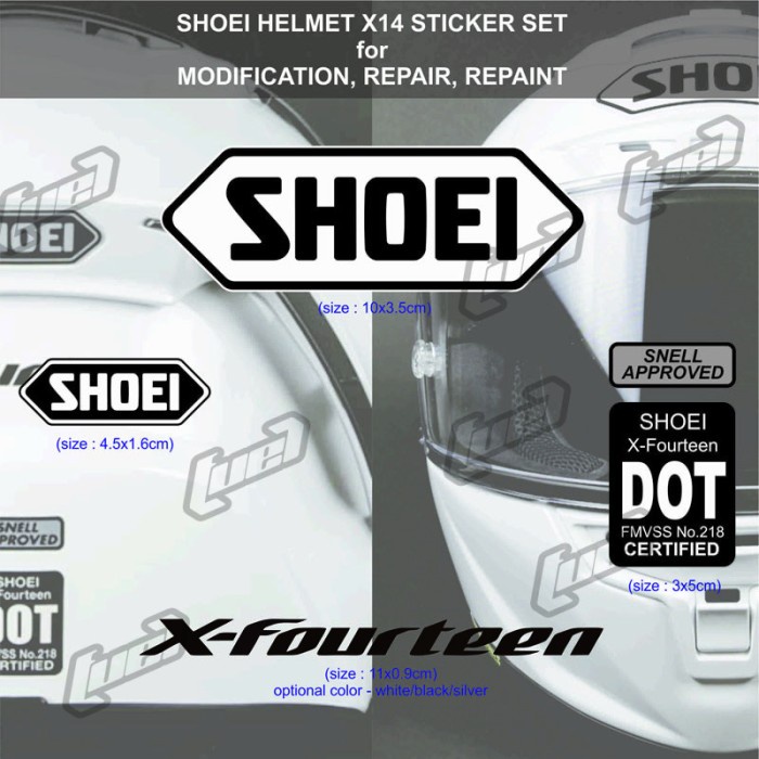 Jual FACE-FULL-HELM- STICKER SET HELM SHOEI X14 UNTUK REPAIR, REPAINT ...