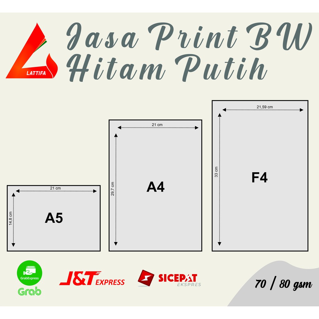 Jual JASA PRINT / CETAK DOKUMEN A5 A4 F4 HITAM PUTIH | Shopee Indonesia