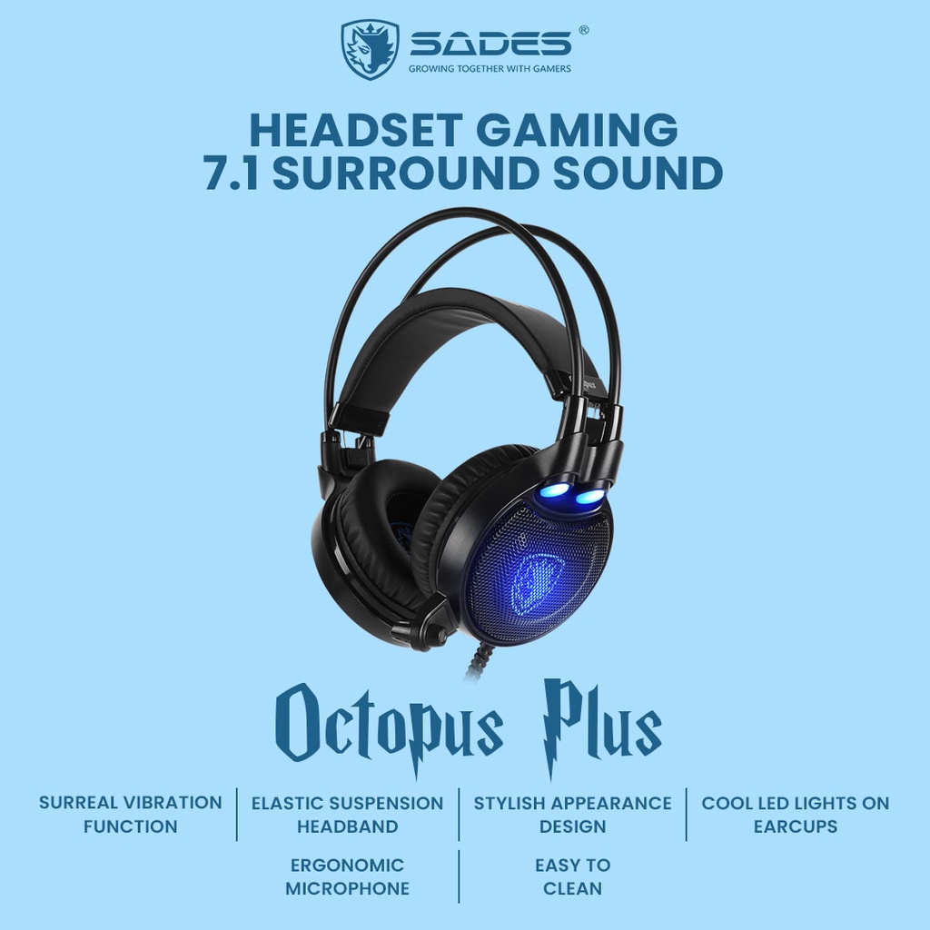 Jual Headset Gaming Sades Octopus Plus 7.1 Surround Sound with ...