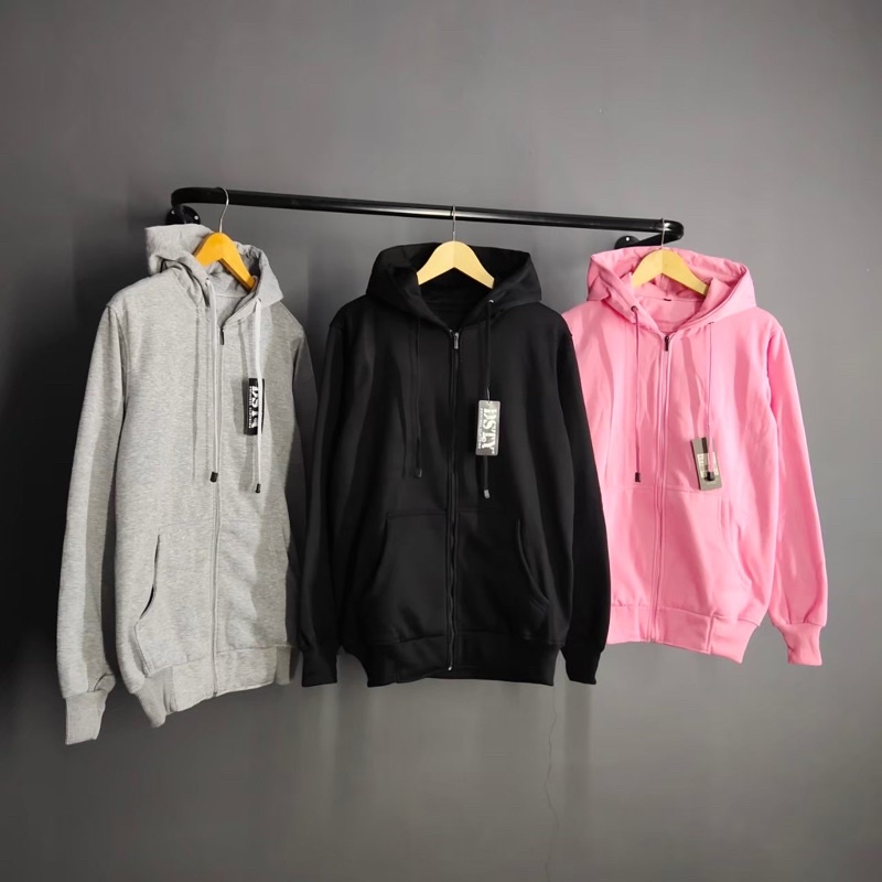 Jual Jaket sweater Hoodie zipper polos pria wanita premium