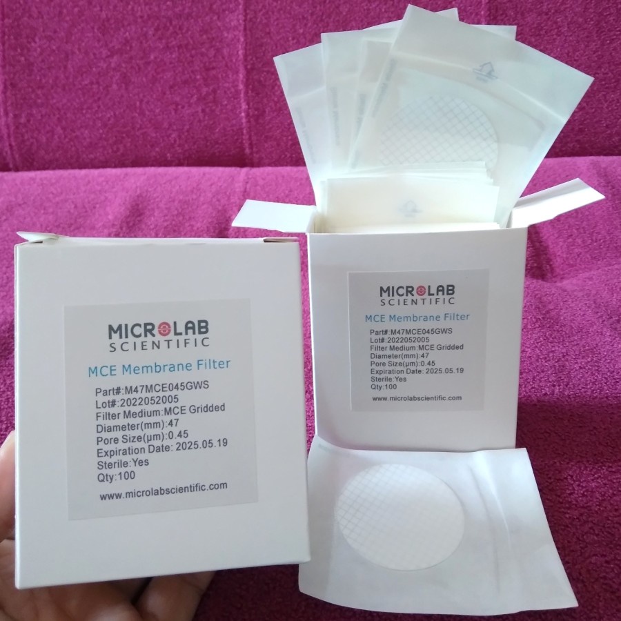 Jual MCE Membrane Filter Sterile Diameter 47 mm Pori 0,45 um Isi 100pcs ...