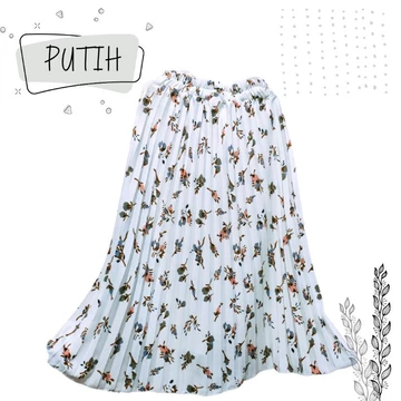 Rok Plisket Dewasa Motif Kembang Lily Premium Exclusive! Jumbo