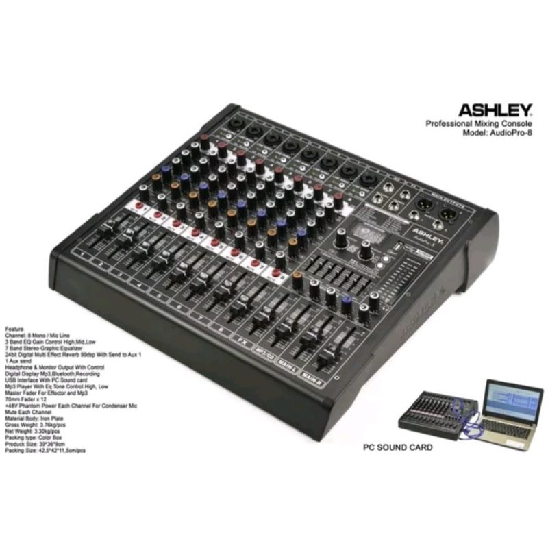 Jual ASHLEY AUDIOPRO8 MIXER AUDIO 8 CHANNEL AUDIO PRO 8 Shopee Indonesia