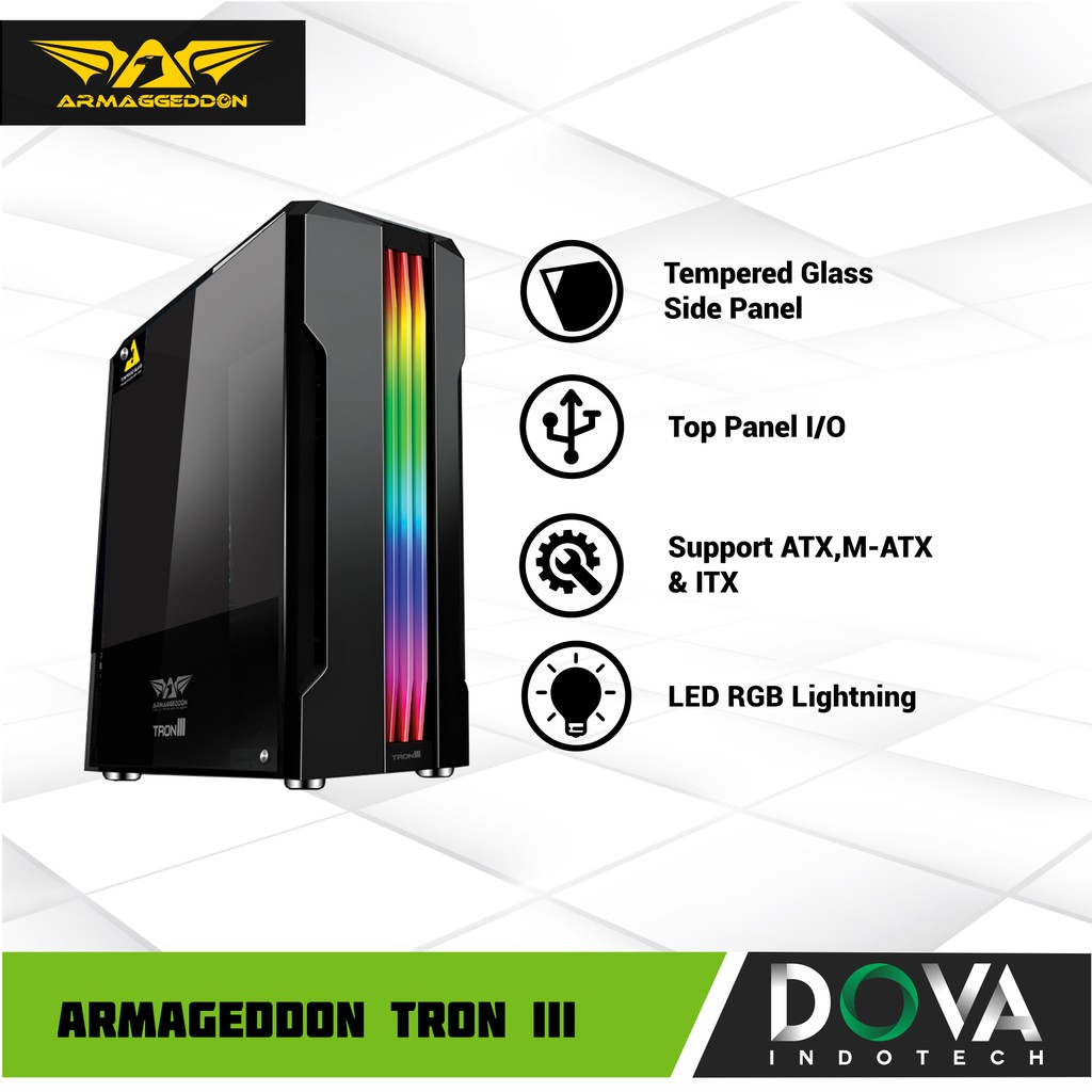 Jual ARMAGGEDDON TRON III ( T3 ) CASE ( WITHOUT PSU ) BLACK | Shopee ...