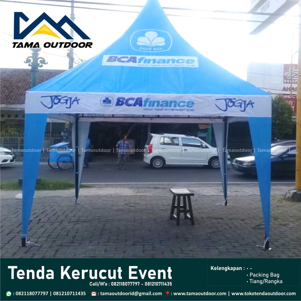 Jual Tenda Kerucut 3m X 3m Branding Logo Full Event Promosi