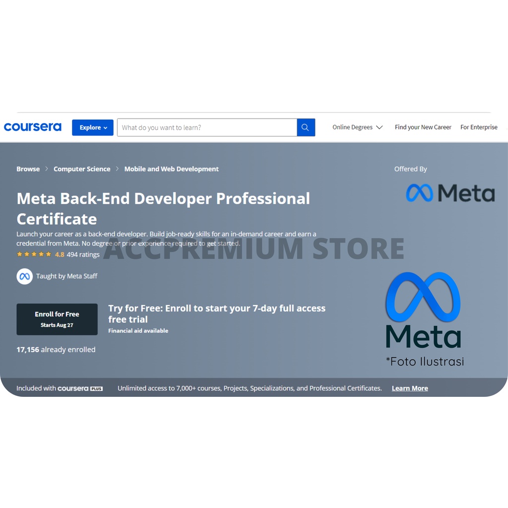 Jual BUNDLE COURSERA Meta Front-End Developer Professional Certificate ...