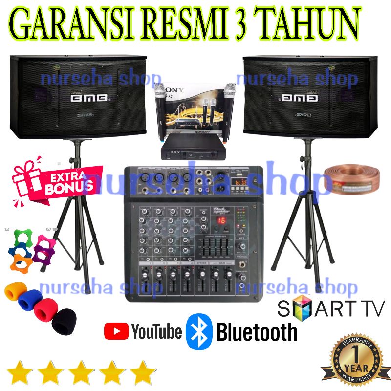 Jual Paket Sound System Karaoke Set Speaker Bmb 10 Inch Power Mixer