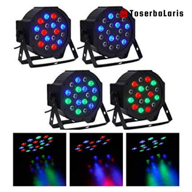 Jual Lampu Sorot Panggung Disco Flat Par Light Rgbw 18 Led X 1w Shopee Indonesia 