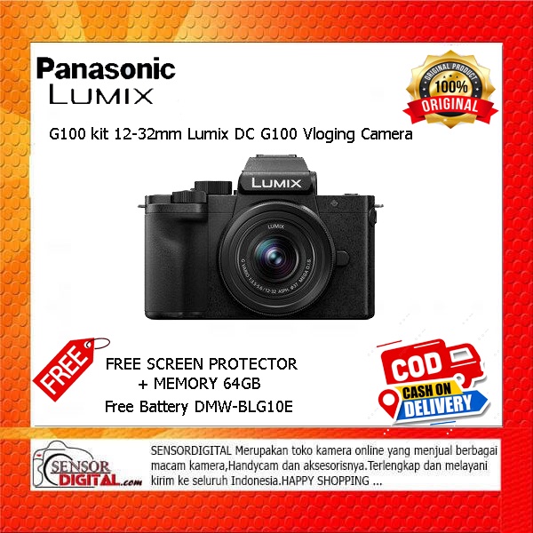 Jual Panasonic Lumix G100 kit 12-32mm Lumix DC G100 Vloging Camera ...