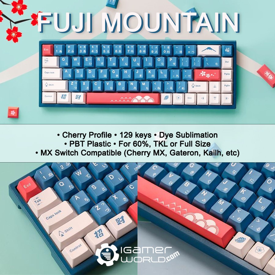 Jual Titan Nation Fuji Mountain Keycaps PBT Dyesub for Mechanical ...