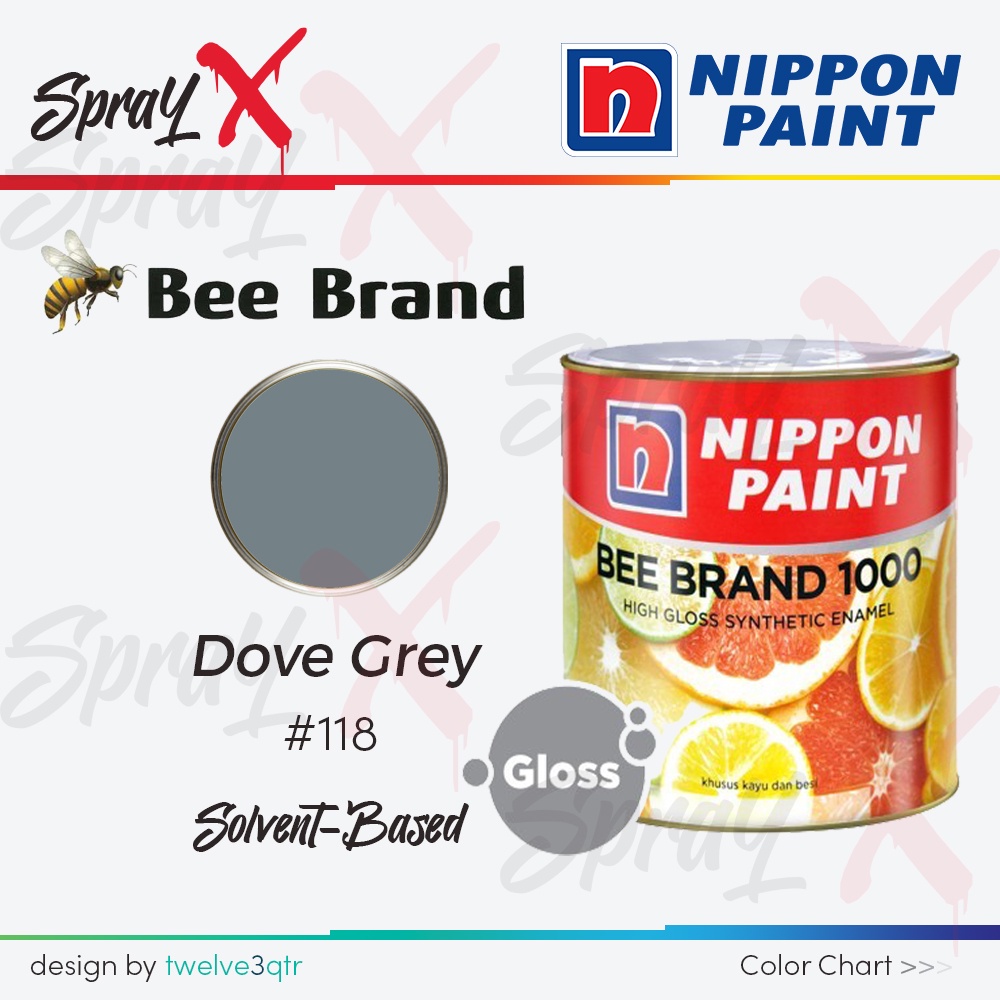 Jual BEE BRAND 1000 DOVE GREY 118 / ABU-ABU #118 0.9 LITER - CAT MINYAK ...