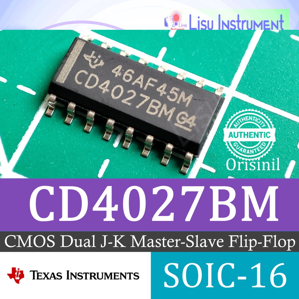 Jual CD4027BM CMOS Dual J-K Master-Slave Flip-Flop SOIC-16 Texas ...