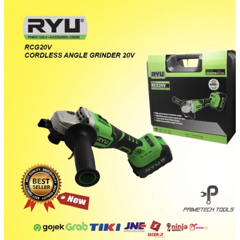 Jual Mesin Disc Grinda RYU Nirkabel 20 V - Cordless Grinder RCG 20V ...