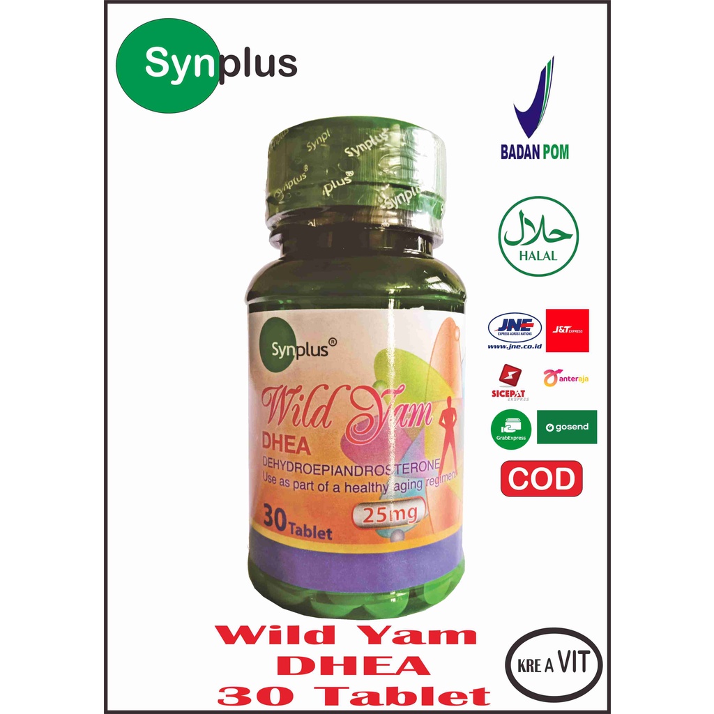 Jual SYNPLUS WILD YAM DHEA MEMBANTU PRODUKSI HORMON DALAM TUBUH