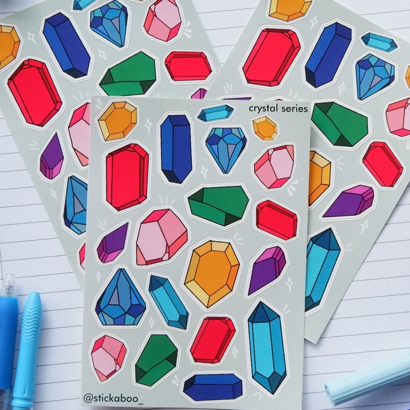 Jual Crystal Sticker Sheet Series — stiker vinyl planner bullet journal ...