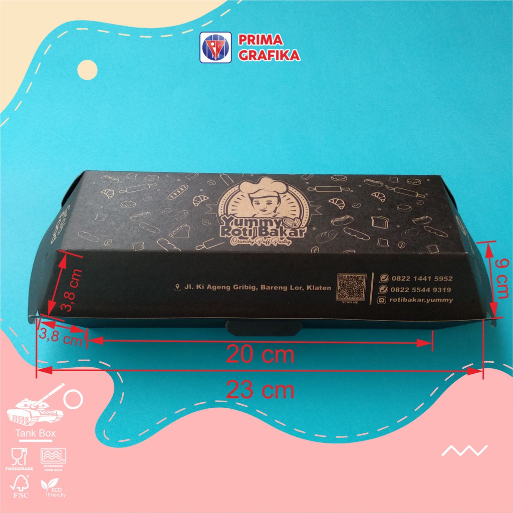 Jual Custom Box Roti Bakar / Hotdog / Kue Kraft - Paperbox Longbox ...