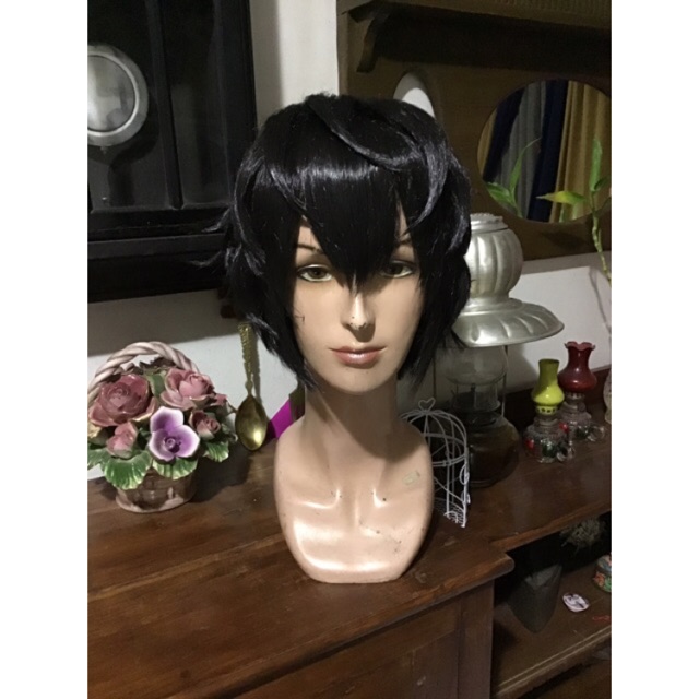 Akira kurusu persona 5 wig cosplay hitam cowok black