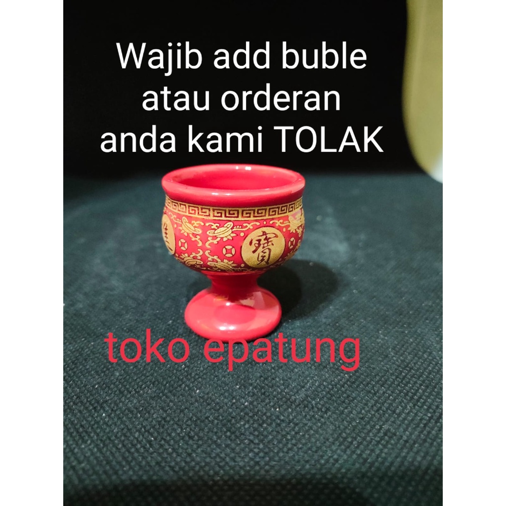 Jual Cangkir Puja Gelas Sembahyang Cao Cai Jin Bao Keramik Merah Seri Kaki Shopee Indonesia 8806