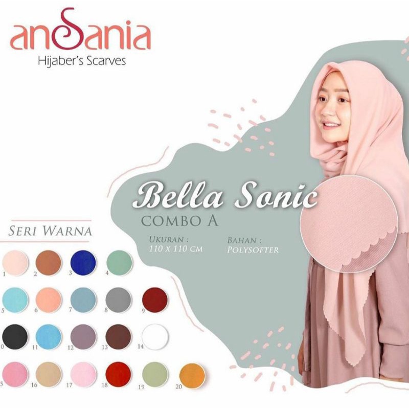 Jual Jilbab Segiempat Bella Sonic Polos Laser Cut Seri B By Ansania ...