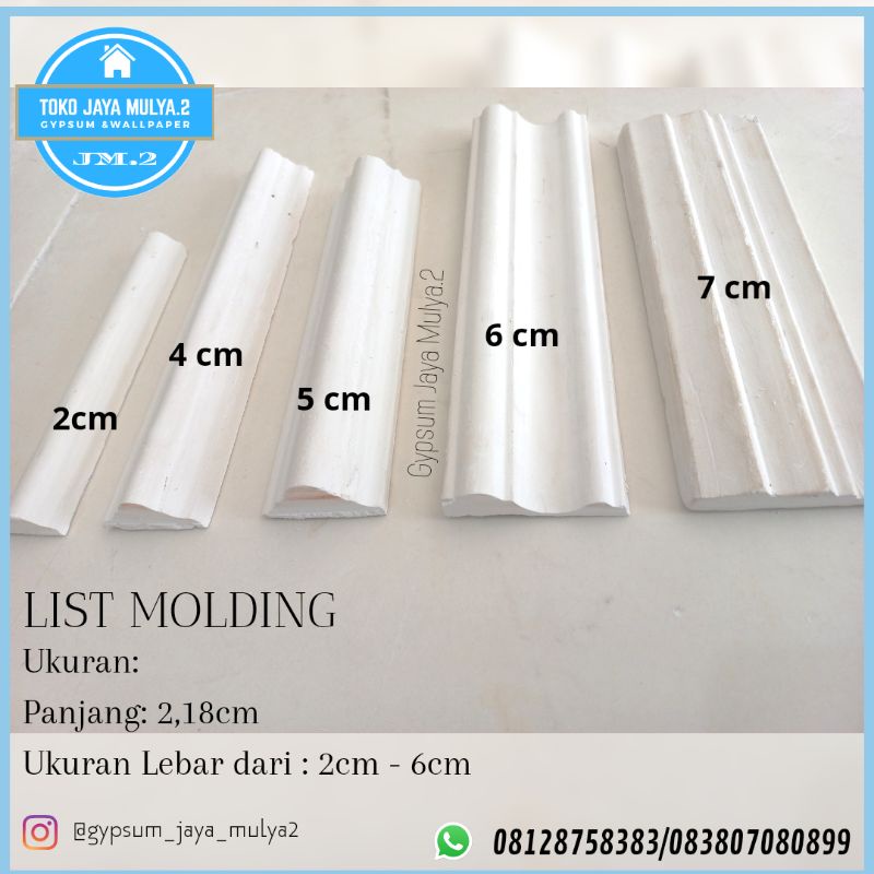 Jual List Gypsum Moulding Ukuran 5cm 6cm 7cm Shopee Indonesia