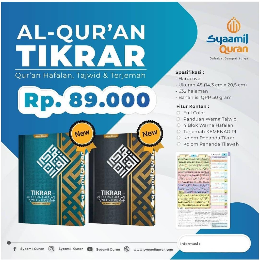 Jual Al-Quran / Alquran Tikrar ( Hafalan, Tajwid Dan Terjemah ...