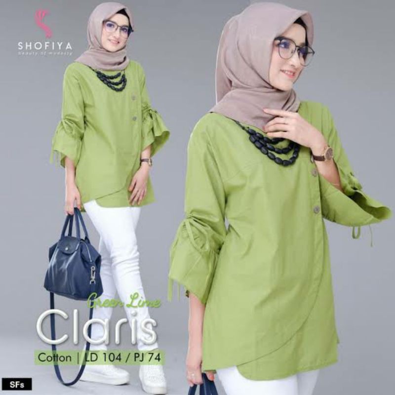 Jual Baju Atasan Muslim Wanita Terbaru Tunik Claris | Shopee Indonesia