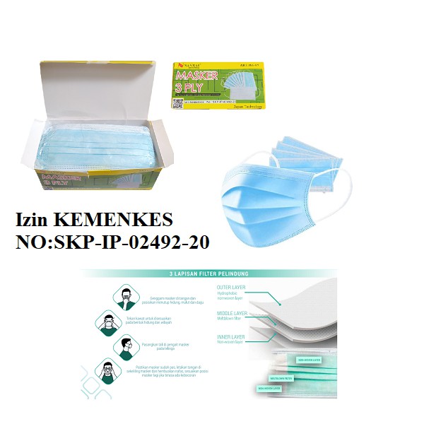 Jual NANKAI Masker 3 Ply 1 Box Isi 50 Pcs Masker Medis 3 Lapis Masker ...