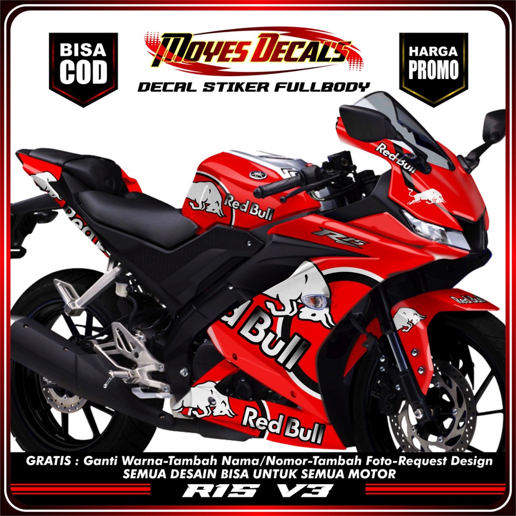 Jual COD Decal stiker striping r15 v3 stiker motor r15 v3 stiker yamaha ...