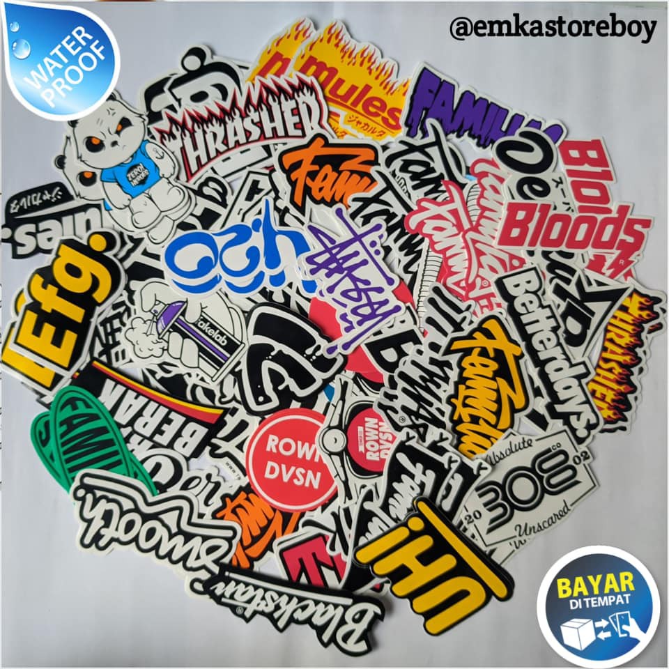 Jual Paket Sticker Stiker Distro Isi 500pcs Bahan Graftac Sp Tahan