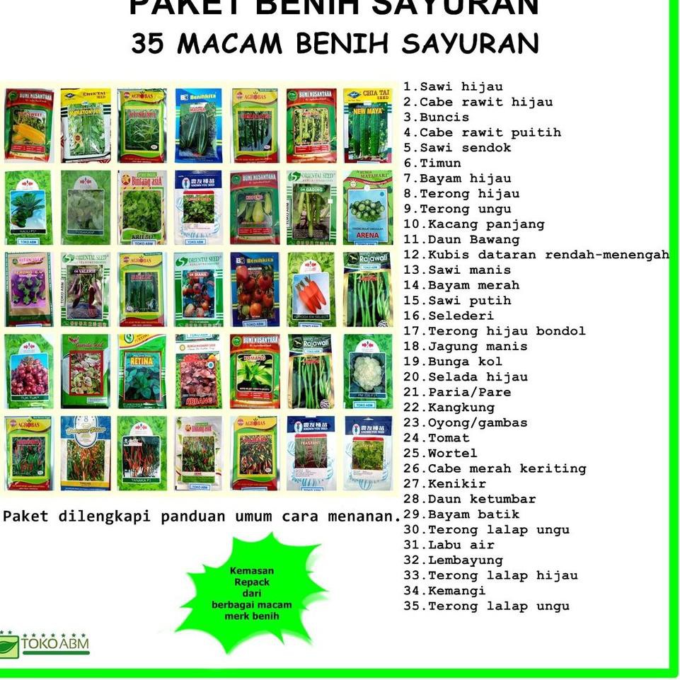 Jual Harga Murah Paket Hemat Benih Tanaman Sayuran Macam Bibit