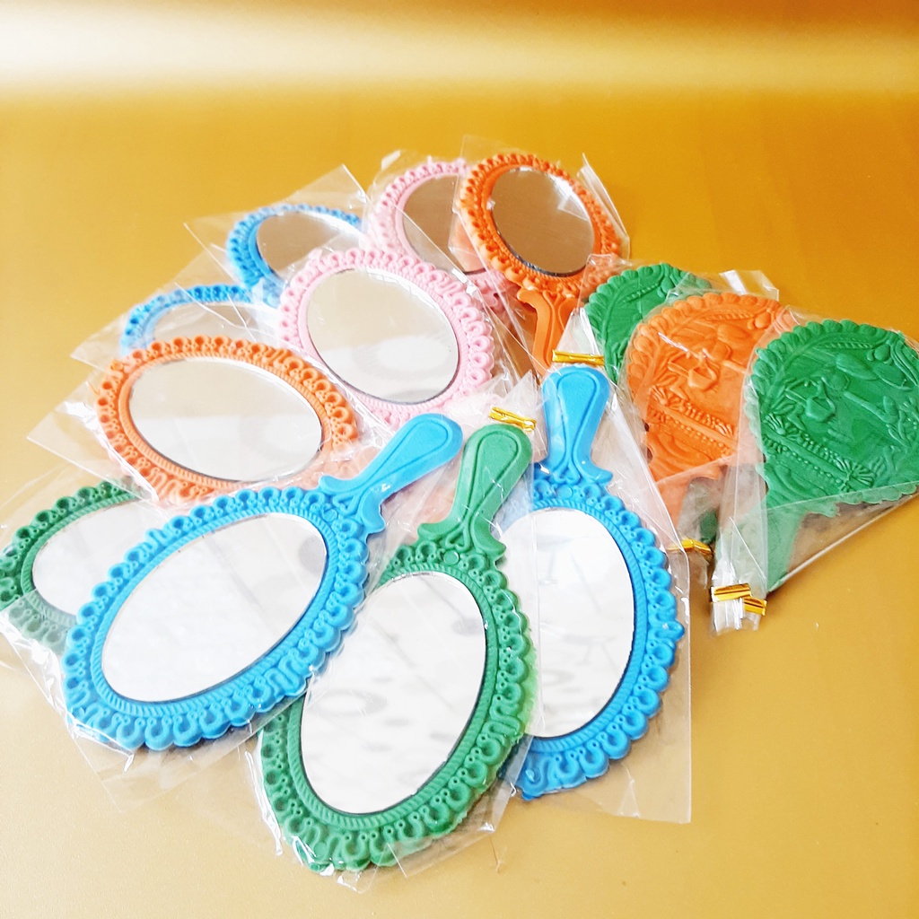 Jual Souvenir Pernikahan Kaca Oval Cermin Gagang Rias Pengantin