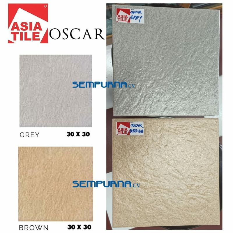 Jual Keramik Ubin Dinding Lantai Tembok Kw1 Asia Tile Oscar Grey Brown