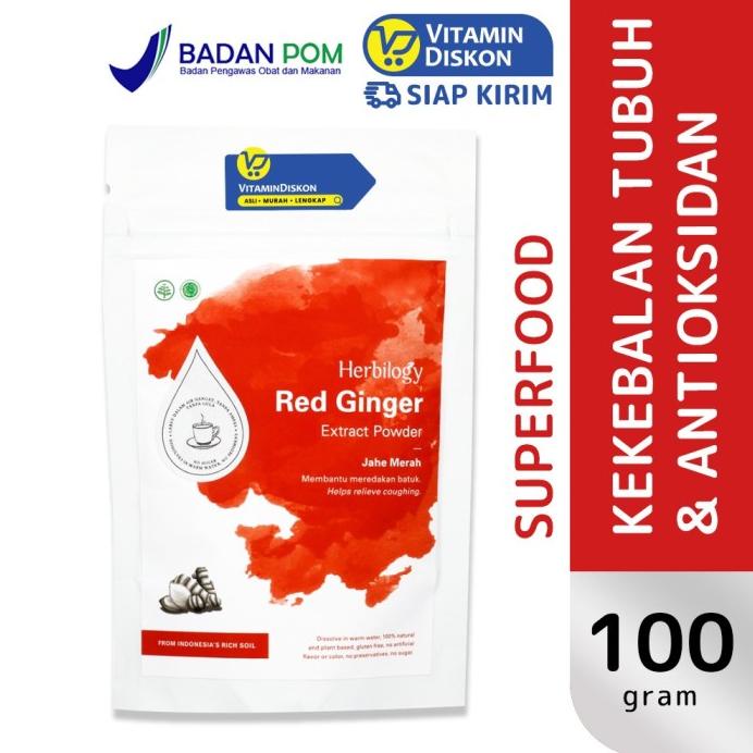 Jual Herbilogy Red Ginger Extract Powder 100Gr Bpom Untuk Kekebalan