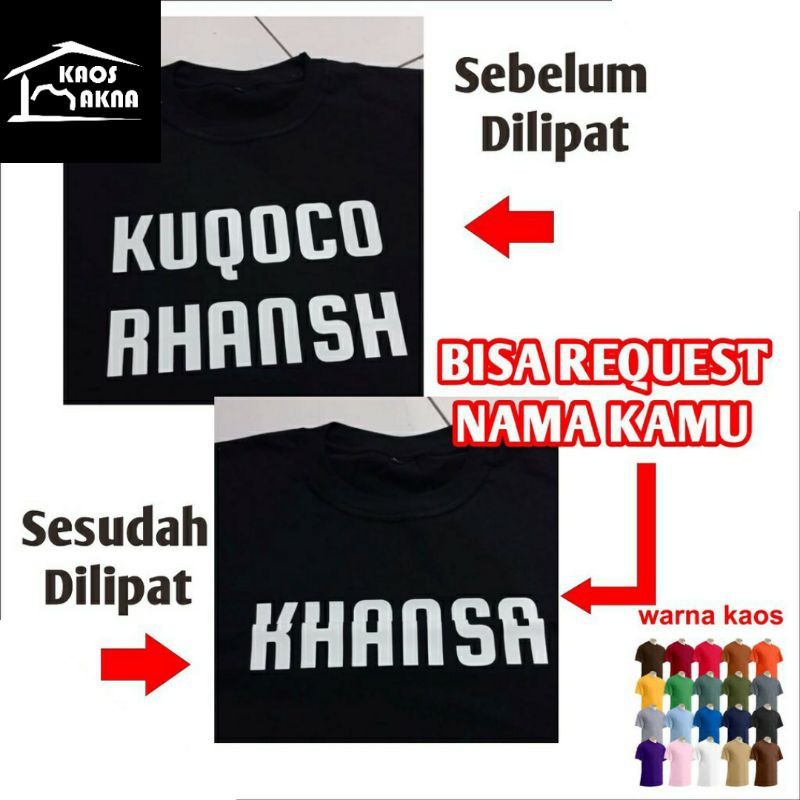 Jual Kaos Ilusi Custom Nama Tulisan Aneh Baju T Shirt Ilusi Lipat Kata