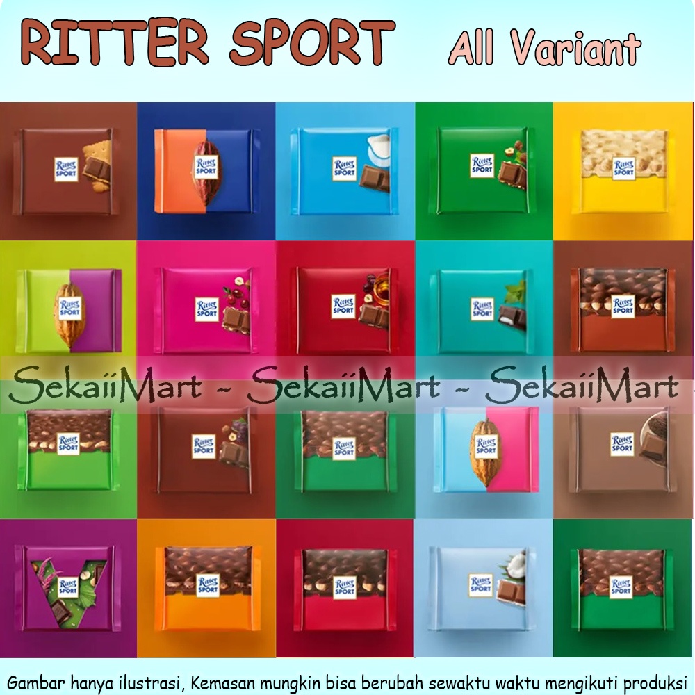 Jual RITTER SPORT Chocolate 100g - Cokelat Riter All Variant | Shopee ...