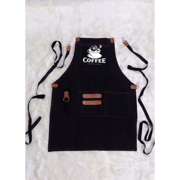 Jual apron logo coffee keren premium/ apron kekinian 100% | Shopee ...