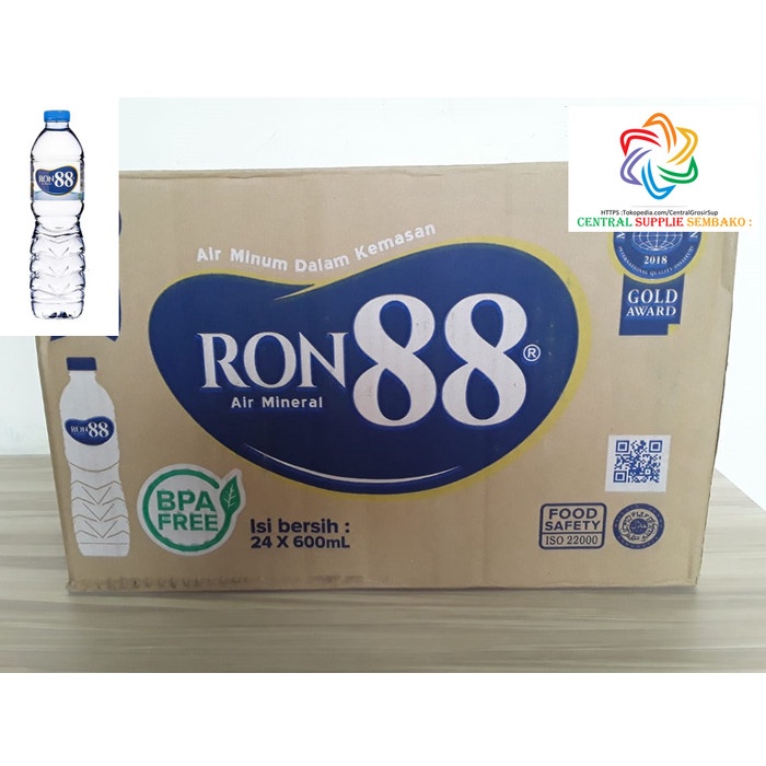 Jual Jual Ron 88 Air Mineral 600ml 24 Botol 1 Karton Shopee Indonesia 0732